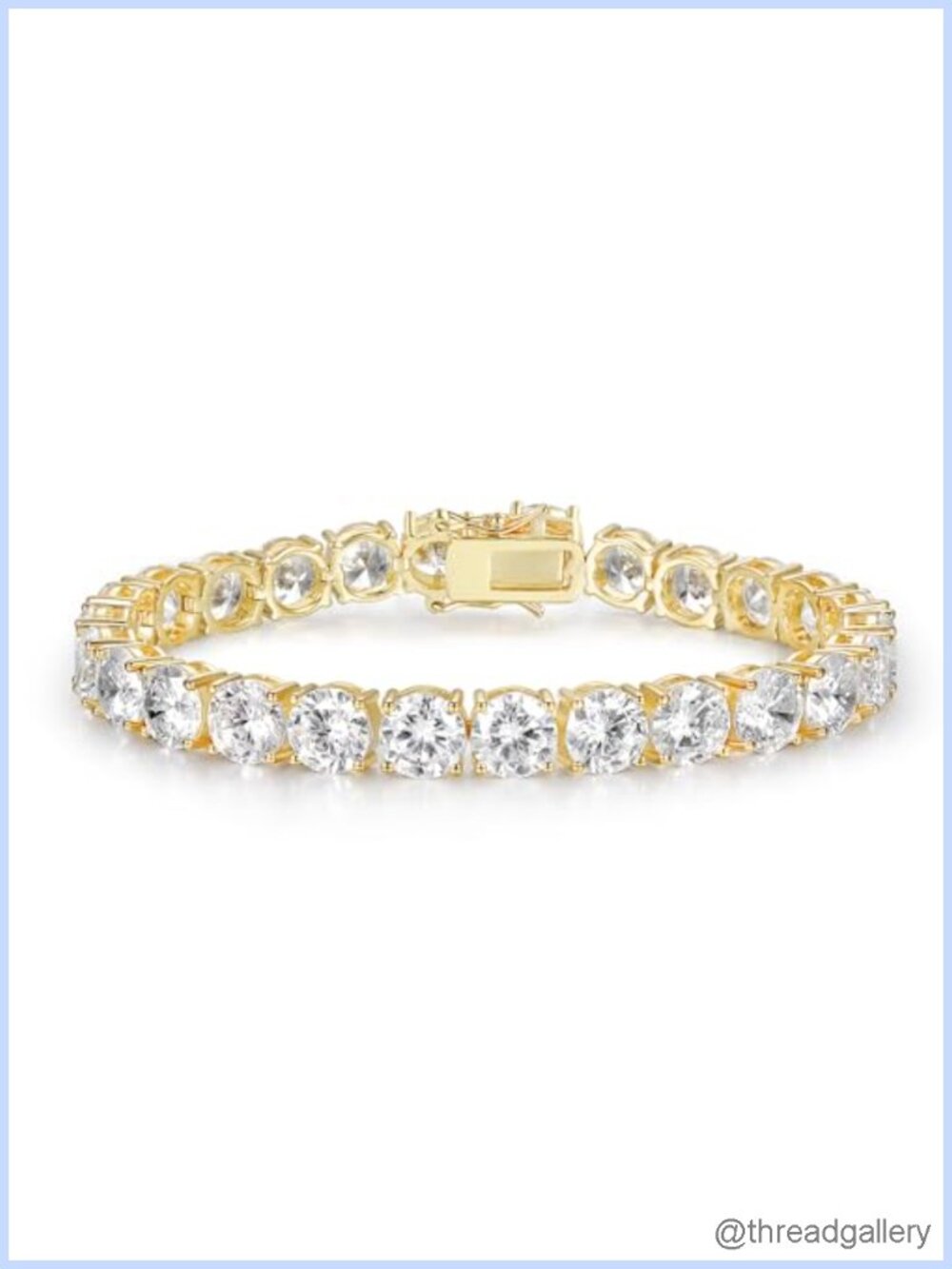 7.0mm 18K Gold Plated Cubic Zirconia Tennis Bracelet